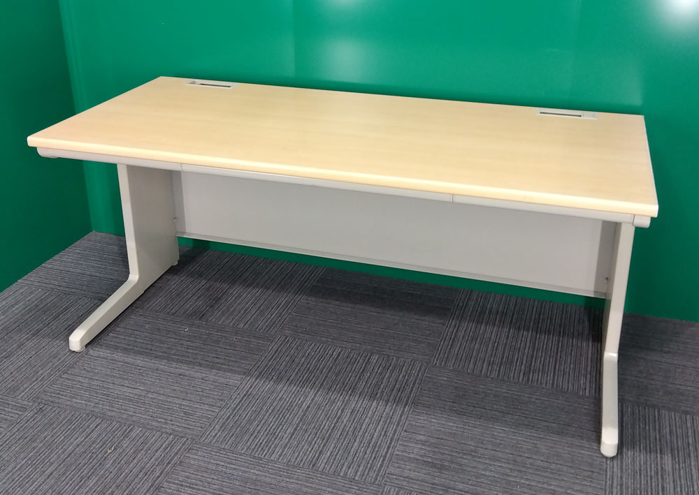 トヨスチール平デスク（W1600）木目