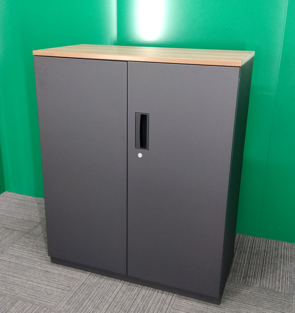 DSK両開き書庫（天板付き）黒